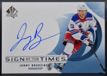 2024-25 SP Authentic Jonny Brodzinski SOTT-BR New York Rangers Auto
