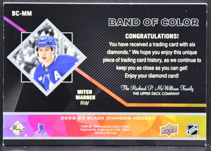 2022-23 UD Black Diamond Band of Color 6 Mitch Marner BC-MM  12/22 Base