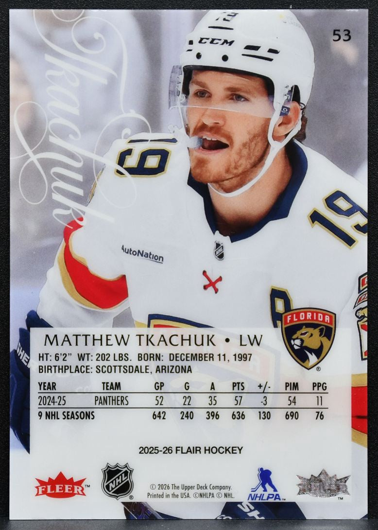 2025-26 Flair Matthew Tkachuk 53 Florida Panthers 4988