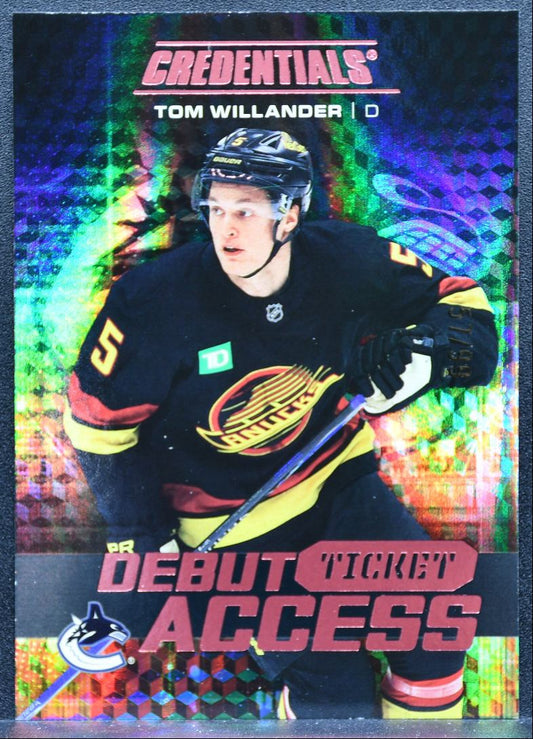 2025-26 UD Credentials Debut Ticket Access Pink Tom Willander RC 57/99 9942