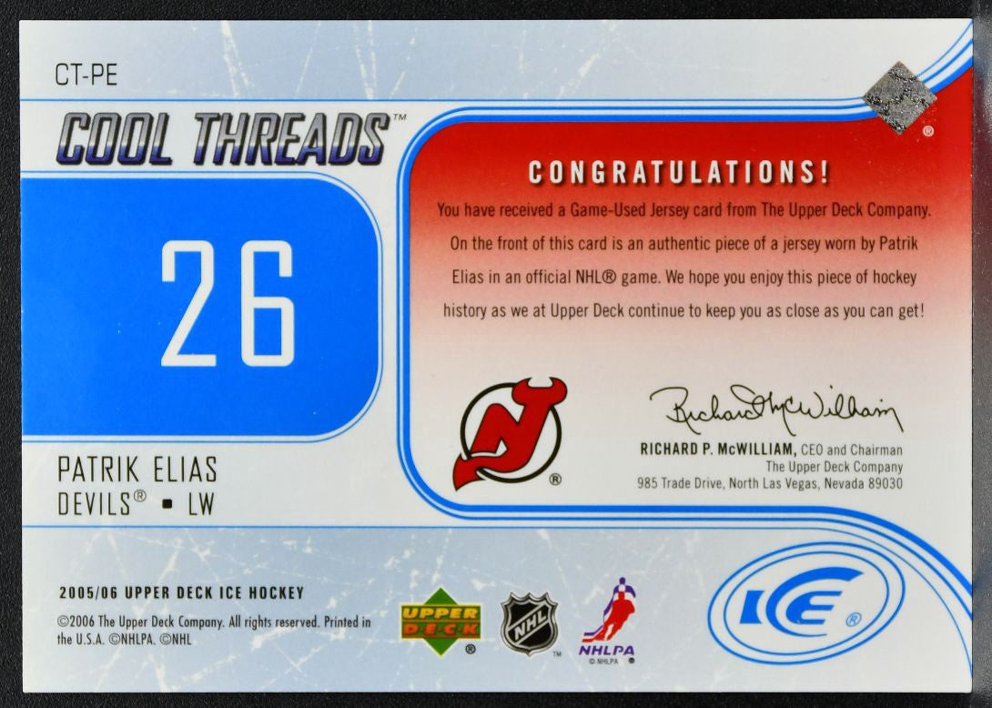 2005-06 Upper Deck Ice Cool Threads Patrik Elias CT-PE Devils Jersey 2020