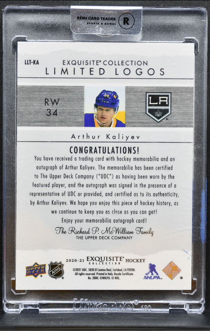 2020-21 UD Cup Exquisite 03-04 Limited Logos Kaliyev Kings Auto /50 Patch 4267