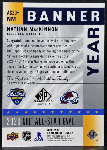 2020-21 SP Game Used Banner Year 2020 NHL All-Star Game MacKinnon Patch 8449