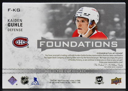 2023-24 UD The Cup Foundations Kaiden Guhle F-KG Canadiens 60/99 Jersey 3718