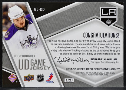 2011-12 Upper Deck Series 1 UD Game Jersey Drew Doughty GJ-DD Kings Jersey 0400