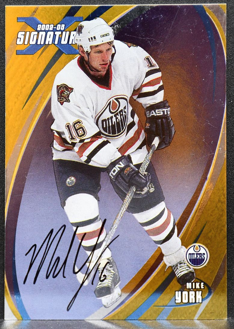 2002-03 In The Game Signature Mike York 021 Edmonton Oilers Auto 4723