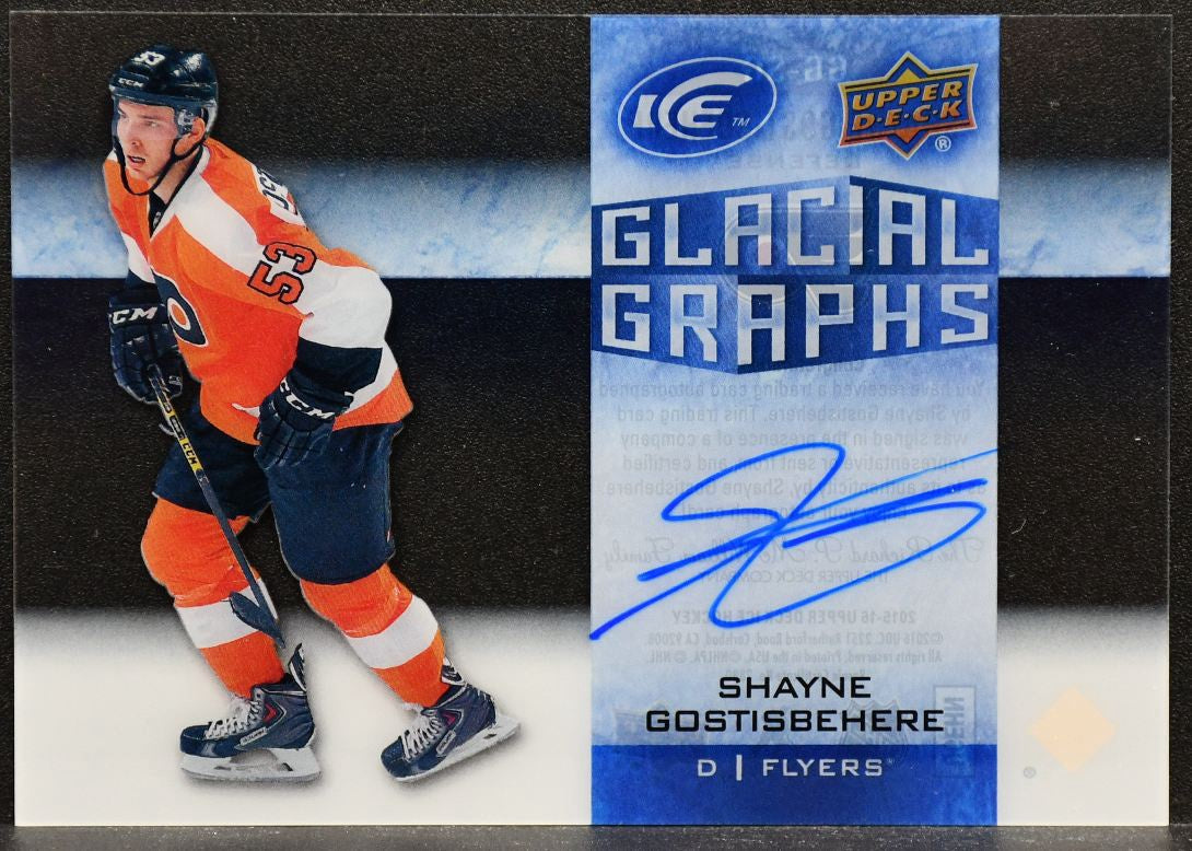 2015-16 UD Ice Glacial Graphs Autograph Shayne Gostisbehere GG-SG  Auto