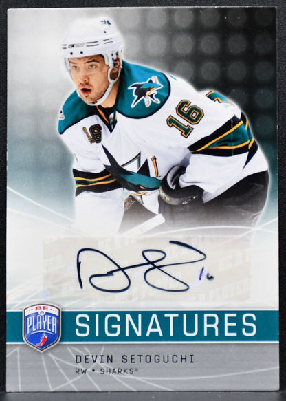2008-09 Upper Deck Be a Player Signatures Devin Setoguchi S-DV Sharks Auto 7287