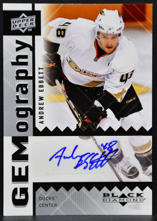 2009-10 Upper Deck Black Diamond Gemography Andrew Ebbett GAE Auto 3771
