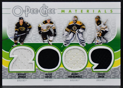 2009-10 OPC Materials Fernandez/Ryder/Lucic/Rask Jersey 8319