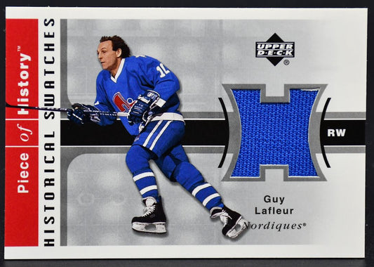2002-03 UD Piece of History Historical Swatches  Lafleur Nordiques Jersey