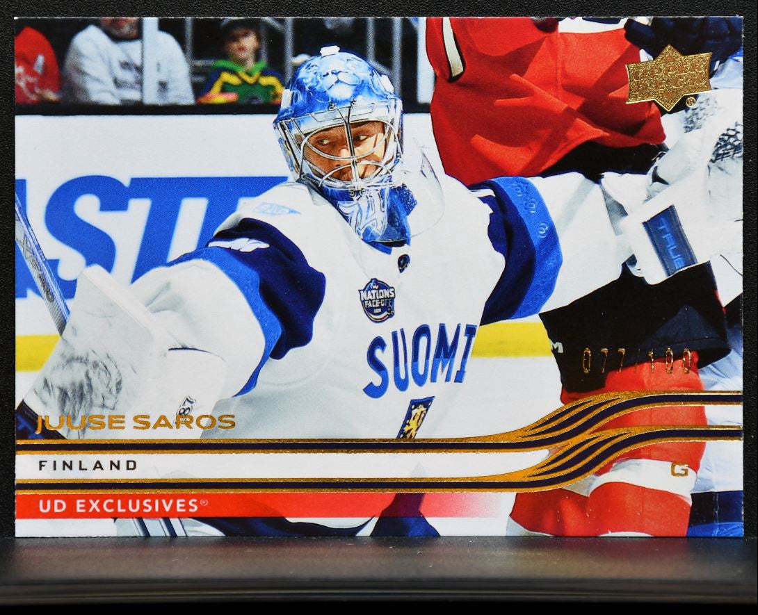 2025-26 Upper Deck Extended Series UD Exclusives Juuse Saros 077/100 1945