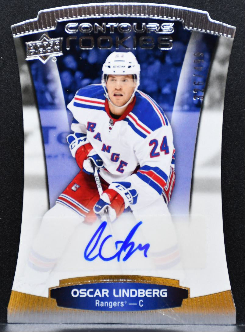 2015-16 Upper Deck Contours Rookies Oscar Lindberg Rangers RC Auto 326/499 9625