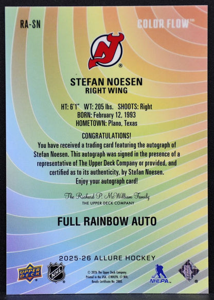 UD Allure Color Flow Full Rainbow Auto Stefan Noesen Devils Auto 4108