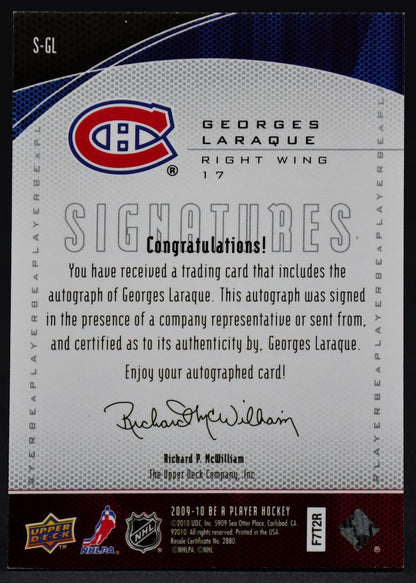 2009-10 UD Be A Player Georges Laraque S-GL Auto