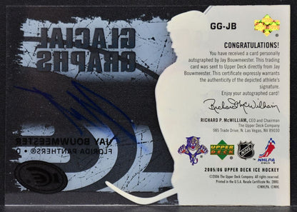 2005-06 UD Ice Glacial Graphs Jay Bouwmeester GG-JB Florida Panthers Auto