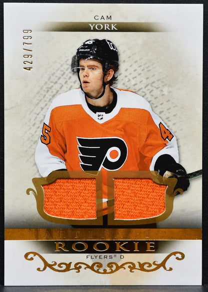 2021-22 UD Artifacts Rookie Material Gold Cam York Flyers RC Jersey 2546
