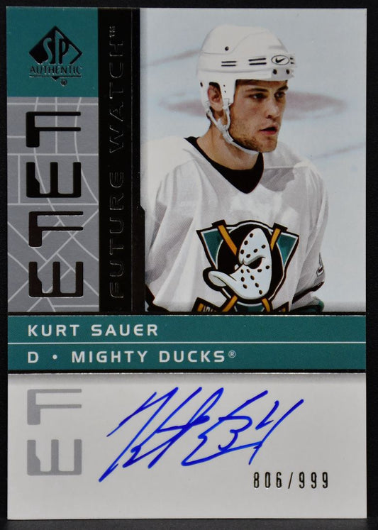 2002-03 SP Authentic Future Watch Auto Kurt Sauer 193 RC Auto 806/999