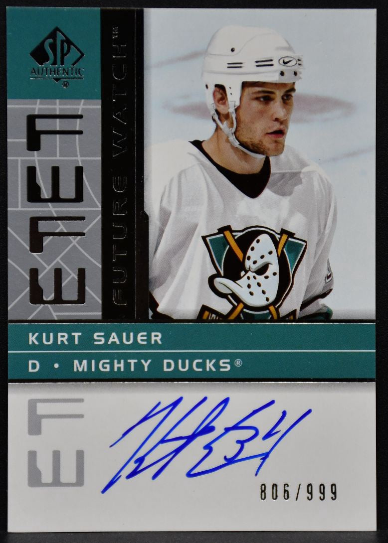 2002-03 SP Authentic Future Watch Auto Kurt Sauer 193 RC Auto 806/999