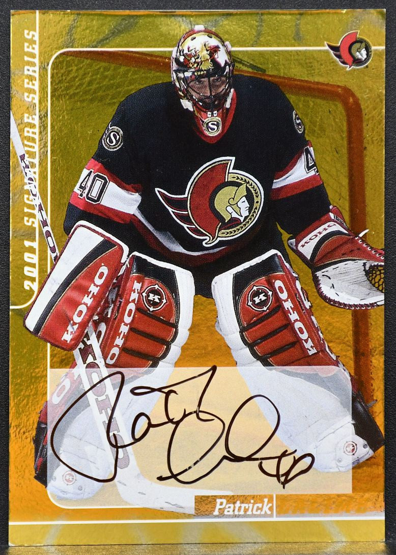 2000-01 Be a Player Auto Series Auto Gold Patrick Lalime 30 Senators Auto 9635