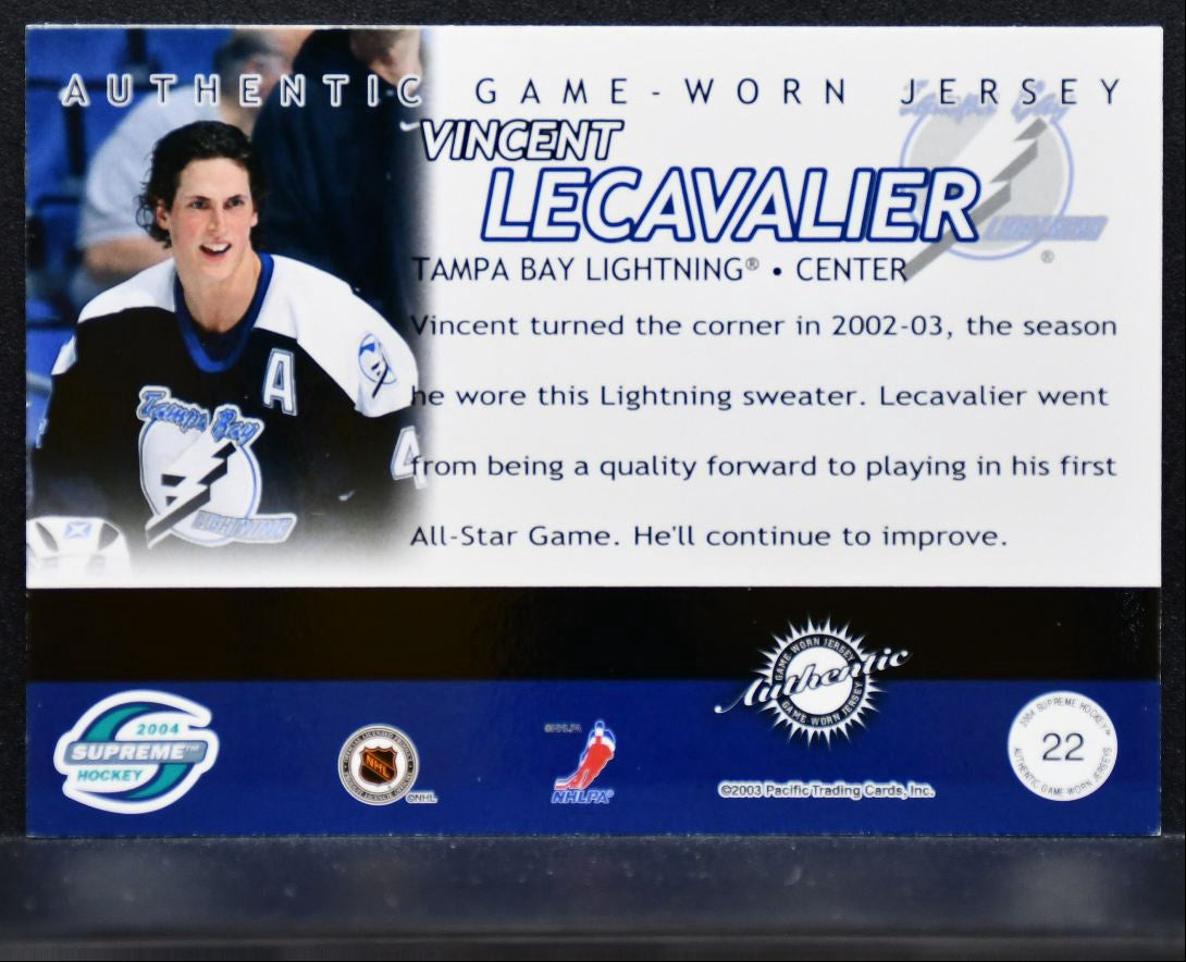 2003-04 Pacific Supreme Jersey Vincent Lecavalier Lightning 170/715 Jersey 2226