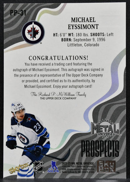 2022-23 SkyBox Metal Universe Skybox Premium Eyssimont RC Auto 3239