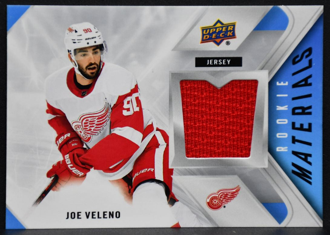 2021-22 UD Series 2 Rookie Materials Joe Veleno RM-JV Red Wings RC Jersey 7047