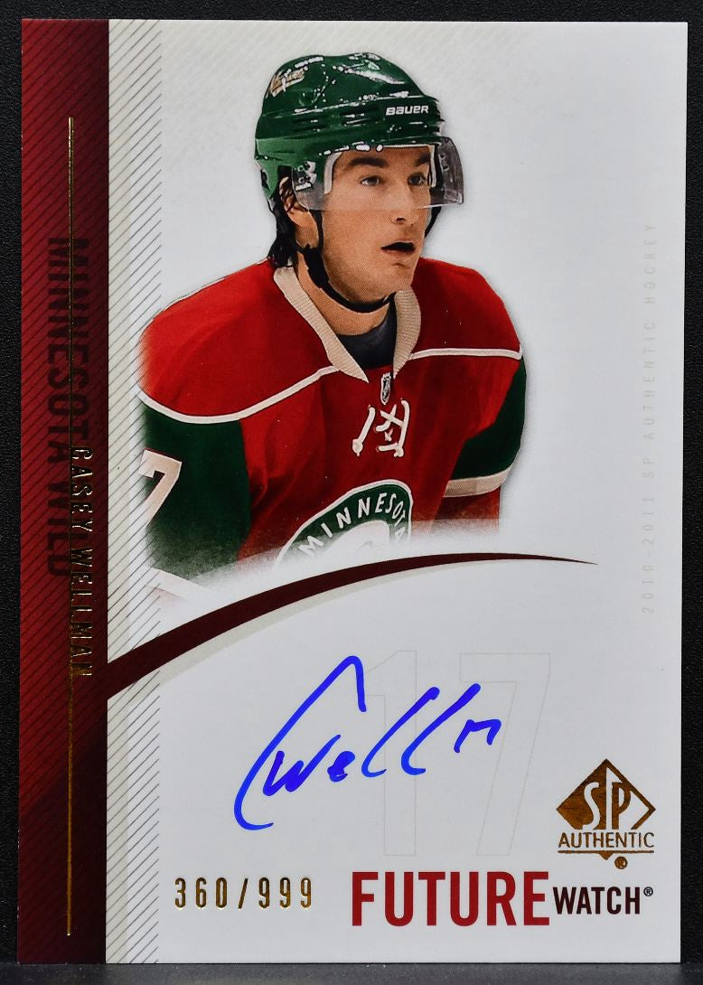 2010-11 SP Authentic Future Watch Auto Casey Wellman Wild RC Auto 360/999 2282