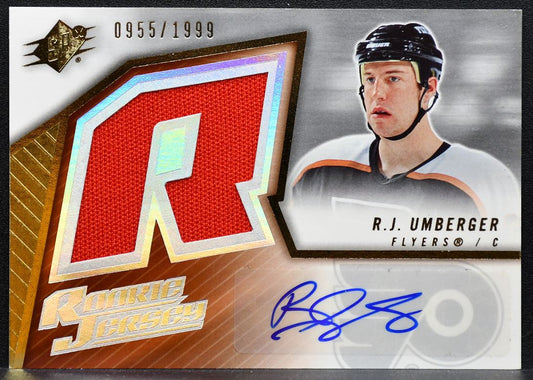 2005-06 SPx Rookie Jersey Auto R.J. Umberger 237 Flyers RC Auto 0955/1999 8313