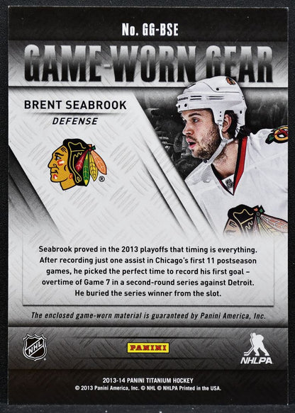 2013-14 Panini Titanium Game-Worn Gear Brent Seabrook Blackhawks Jersey 5291