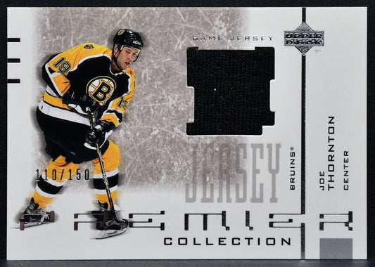 2001-02 UD Premier Collection Jersey Silver Joe Thornton Bruins /150 Jersey 4497