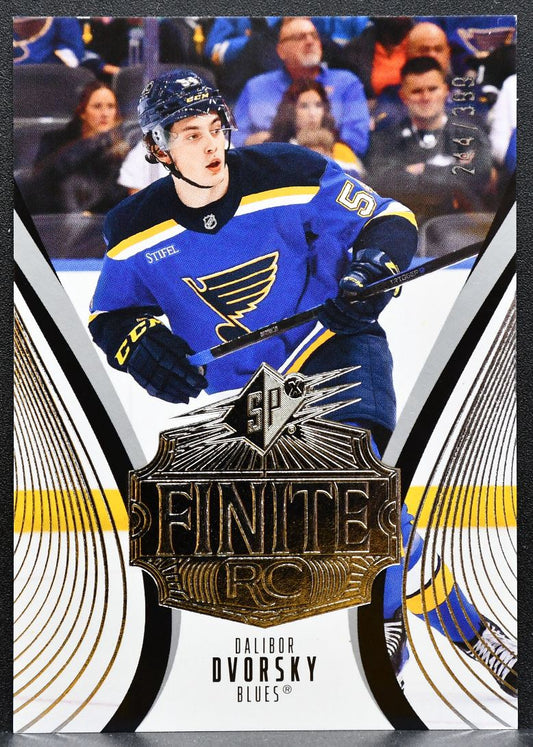 2025-26 SPx Finite Rookie Silver Dalibor Dvorsky 44 St. Louis Blues RC /399 9874