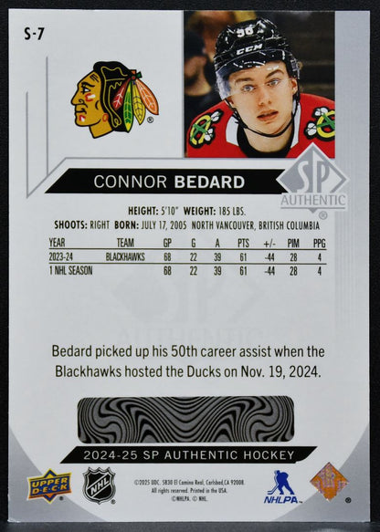2024-25 SP Authentic Spectrum FX Connor Bedard S-7 Chicago Blackhawks 6036