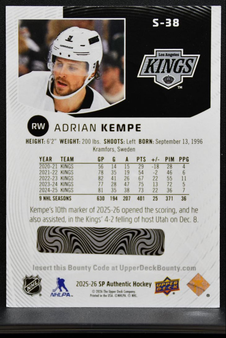 2025-26 SP Authentic Spectrum FX Adrian Kempe S-38 Los Angeles Kings 8228