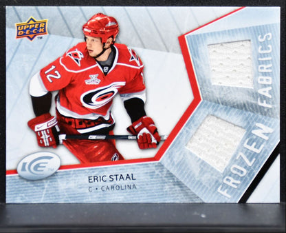 2008-09 Upper Deck Ice Frozen Fabrics Eric Staal FF-ES Hurricanes Jersey 3605