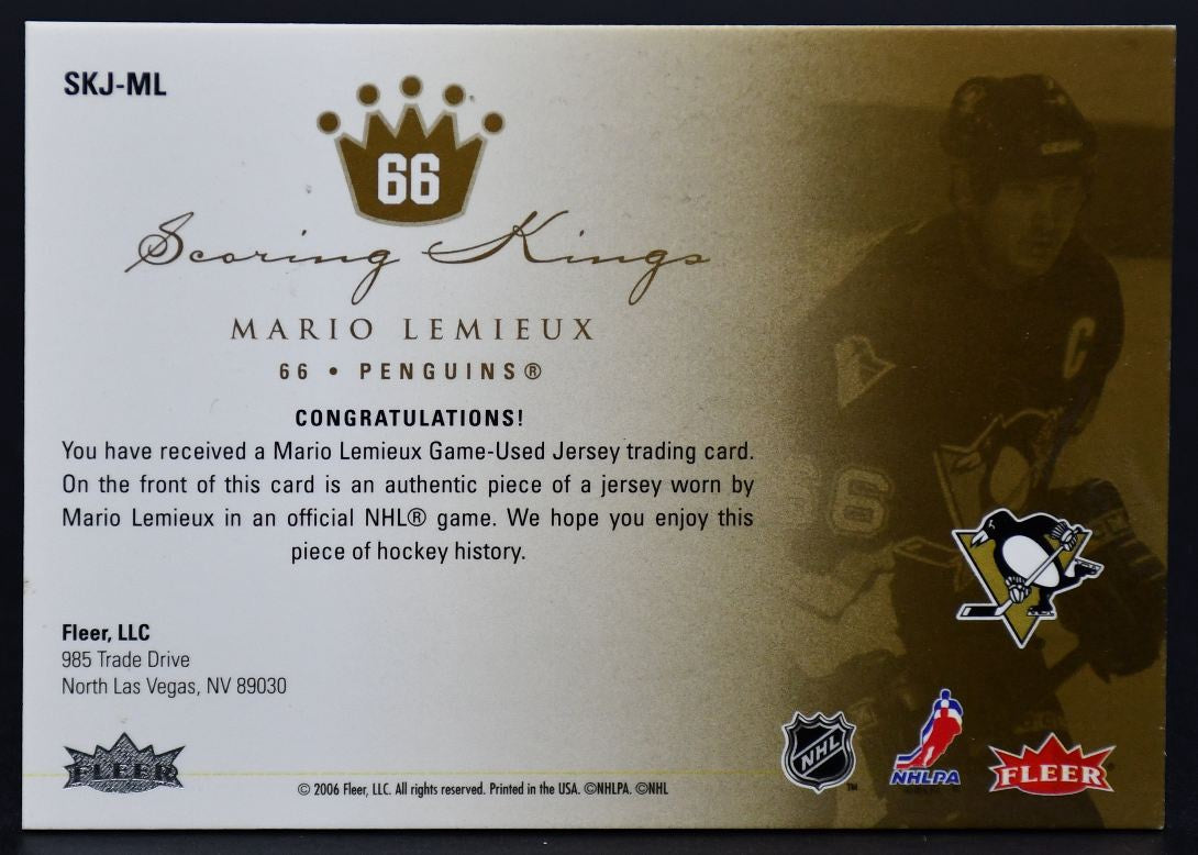 2005-06 Fleer Ultra Scoring Kings Jerseys Mario Lemieux SKJ-ML Jersey