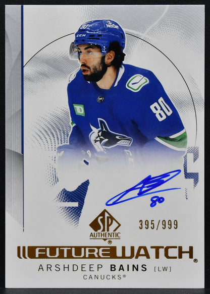 2024-25 SP Authentic Future Watch Bains 117 Canucks RC Auto 395/999 2070
