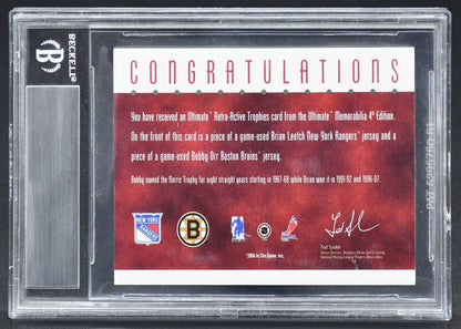 2003-04 ITG 4th Ultimate Retro-Active Trophies Leetch/Orr 34/50 Jersey