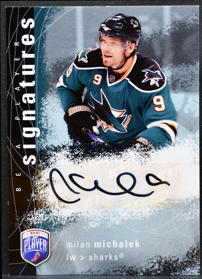 2007-08 UD Be a Player Signatures Milan Michalek S-MI San Jose Sharks Auto 2414