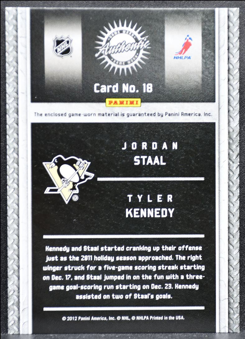2011-12 Panini Titanium Game Worn Memorabilia Staal/Kennedy /300 Jersey 9530
