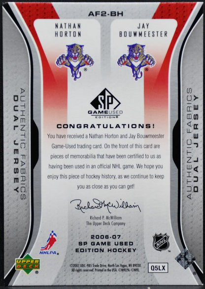 2006-07 SP Game Used Authentic Fabrics Dual Bouwmeester/Horton /100 Jersey 2768