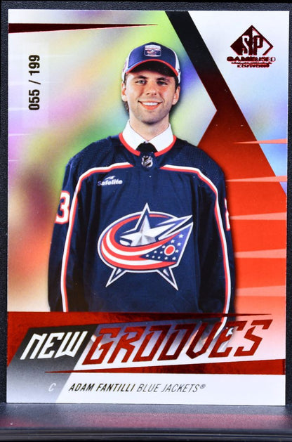 2023-24 SP Game Used New Grooves Red Adam Fantilli Blue Jackets RC /199 0977