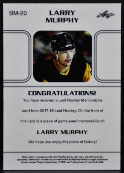 2017-18 Leaf 1990 Memorabilia Larry Murphy BM-20 Jersey 5401