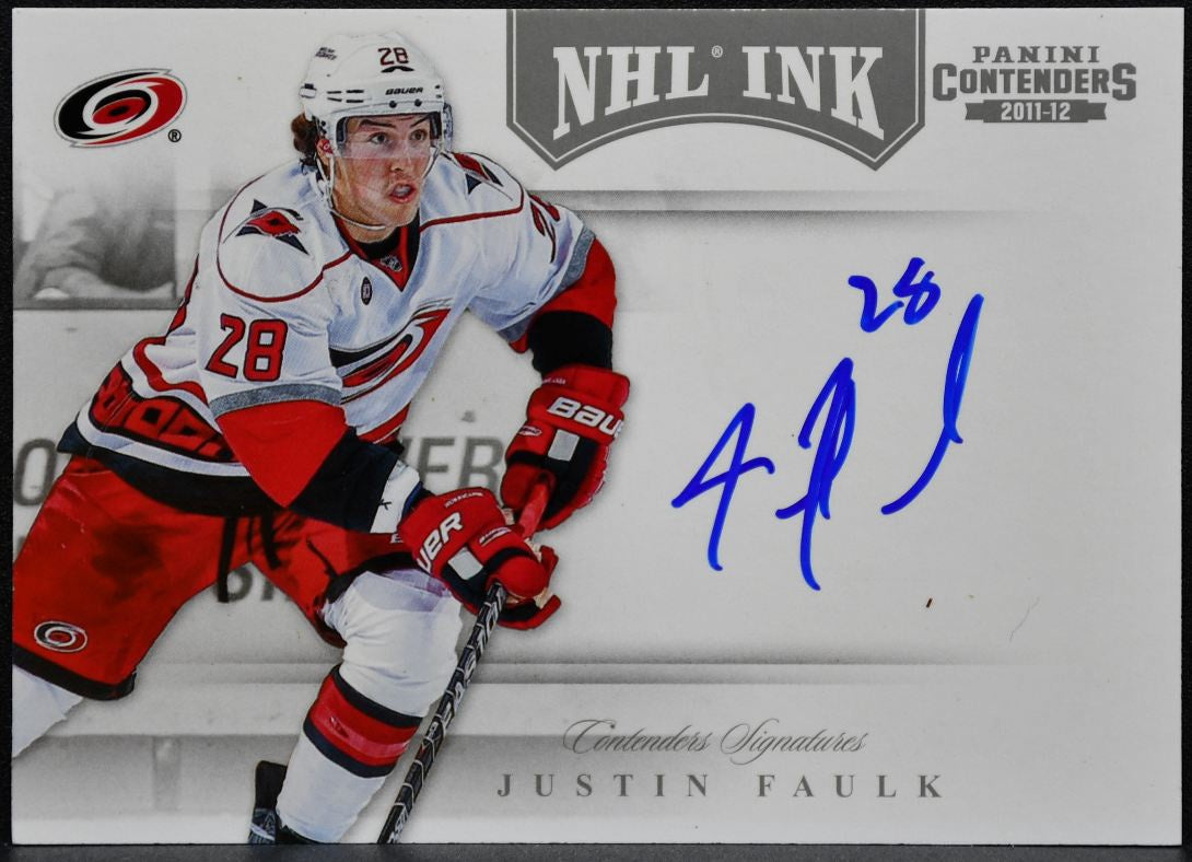 2011-12 Panini Contenders NHL Ink Justin Faulk 9 Auto 5600