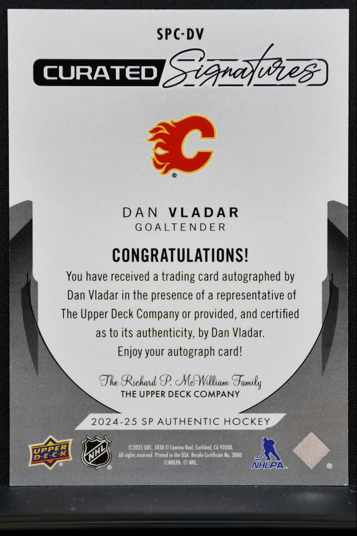 2024-25 SP Authentic Curated Signatures Dan Vladar Flames Auto 241/299 2676