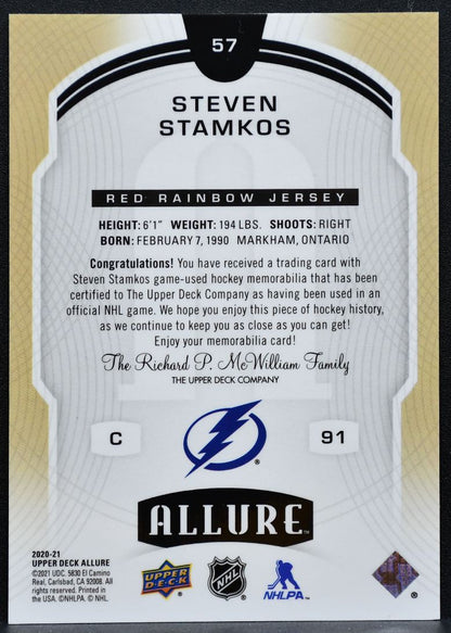 2020-21 Upper Deck Allure Red Rainbow Jersey Steven Stamkos Jersey 4607