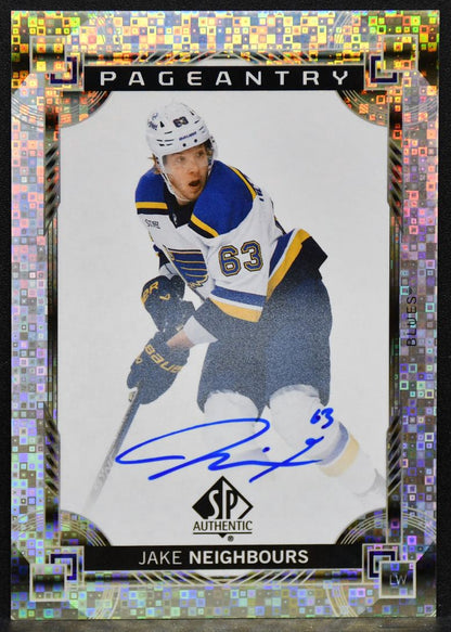 2024-25 SP Authentic Pageantry Auto Jake Neighbours P-14 Blues Auto 4647