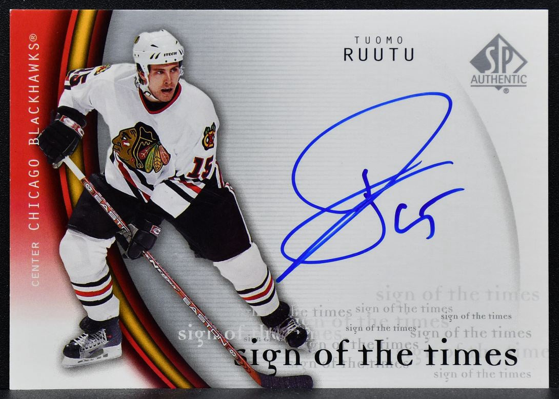 2005-06 SP Authentic Sign of the Times Tuomo Ruutu TU Auto 9828