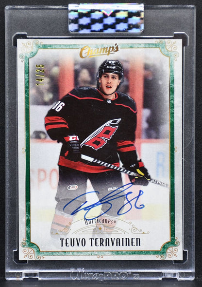 2021-22 UD Clear Cut Champs Teuvo Teravainen C-TE Carolina Hurricanes Auto 14/25