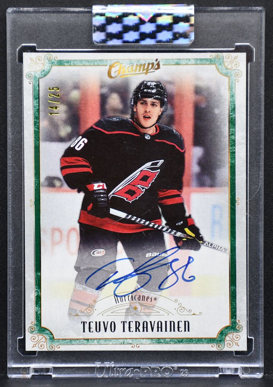 2021-22 UD Clear Cut Champs Teuvo Teravainen C-TE Carolina Hurricanes Auto 14/25